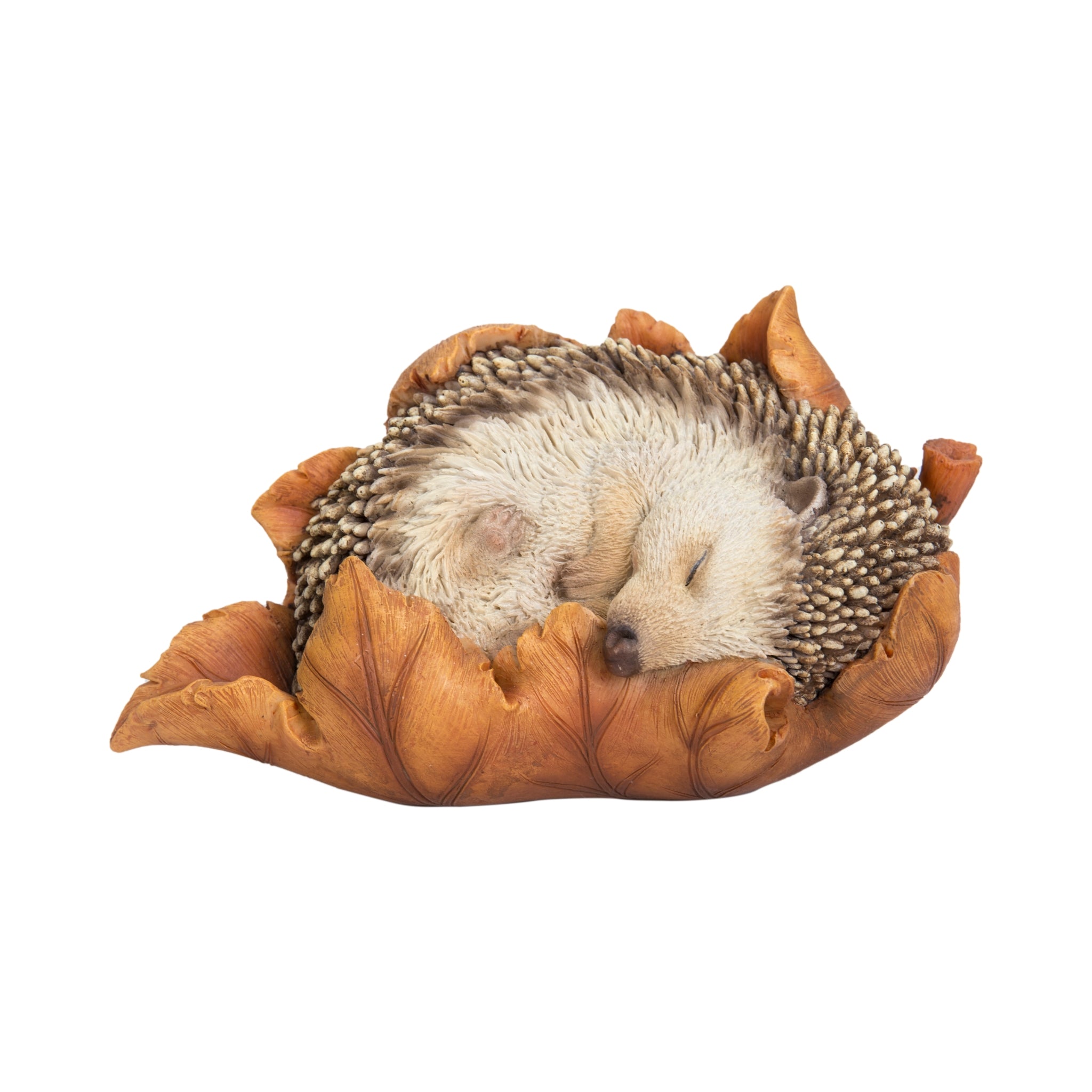 Baby Hedgehog in Leaf – Woodland Garden Ornament