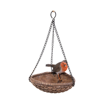 Hanging Robin Heart Feeder Garden Ornament