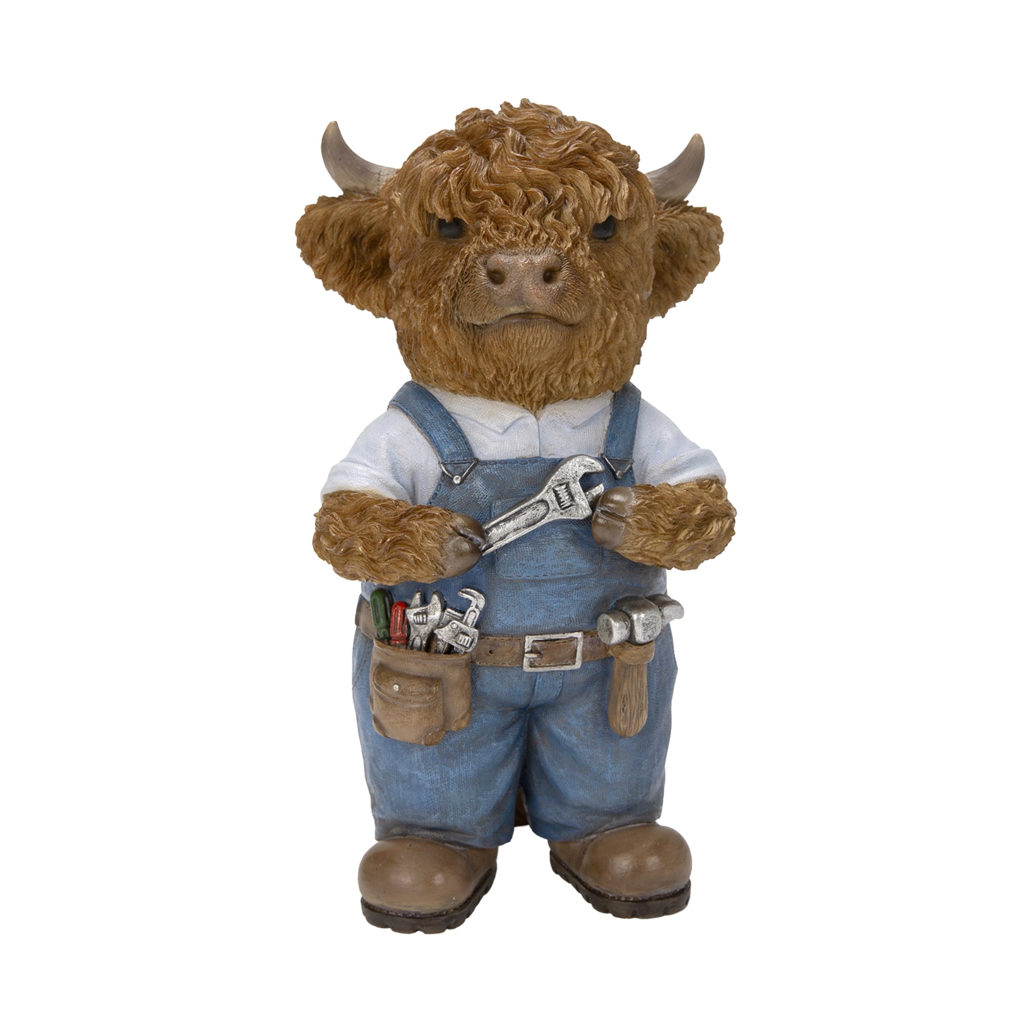 Highland Cattle Handyman – Farmyard Figurine Ornament