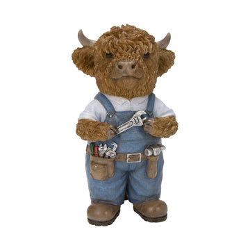 Highland Cattle Handyman – Farmyard Figurine Ornament
