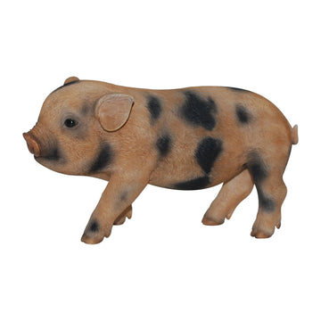 Brown Spotted Standing Micro Pig – Farmyard Ornament