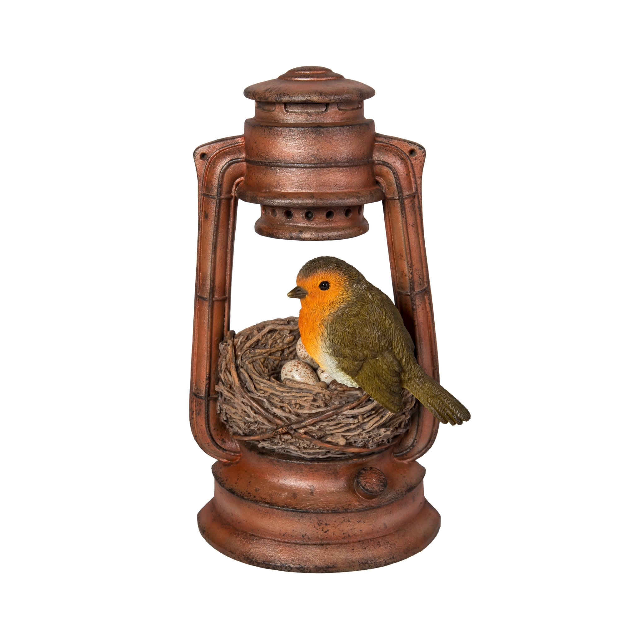Robin in Lantern Garden Ornament